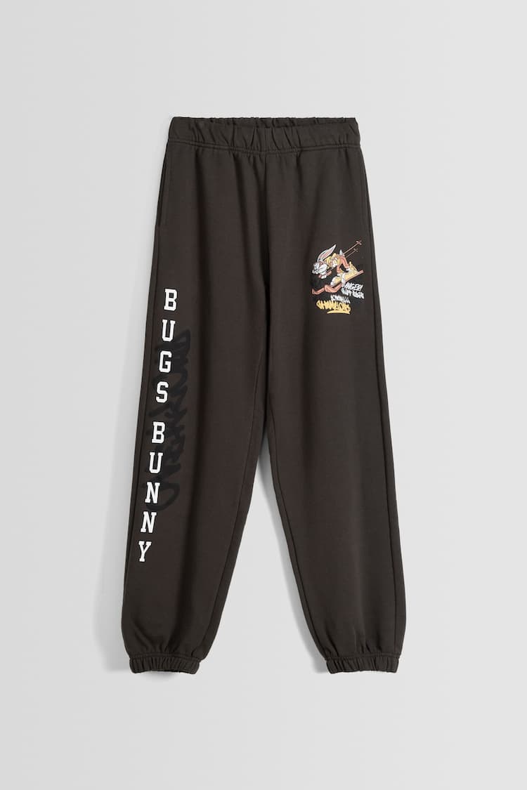 Bugs Bunny print plush trousers