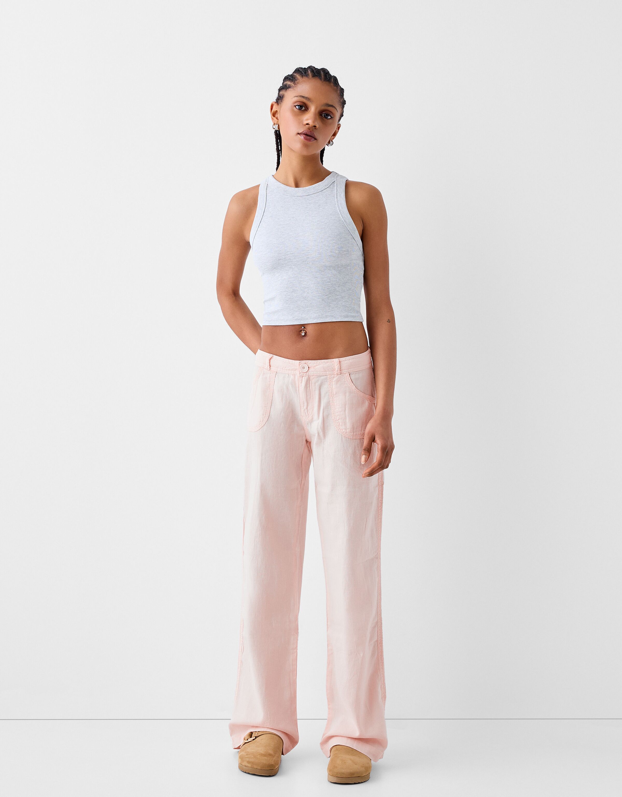 Bershka pink pants hotsell