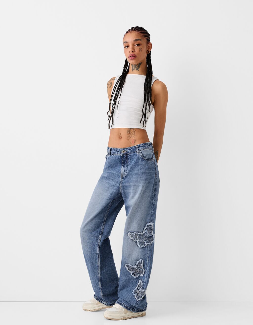 Butterfly baggy jeans BSK Teen Bershka