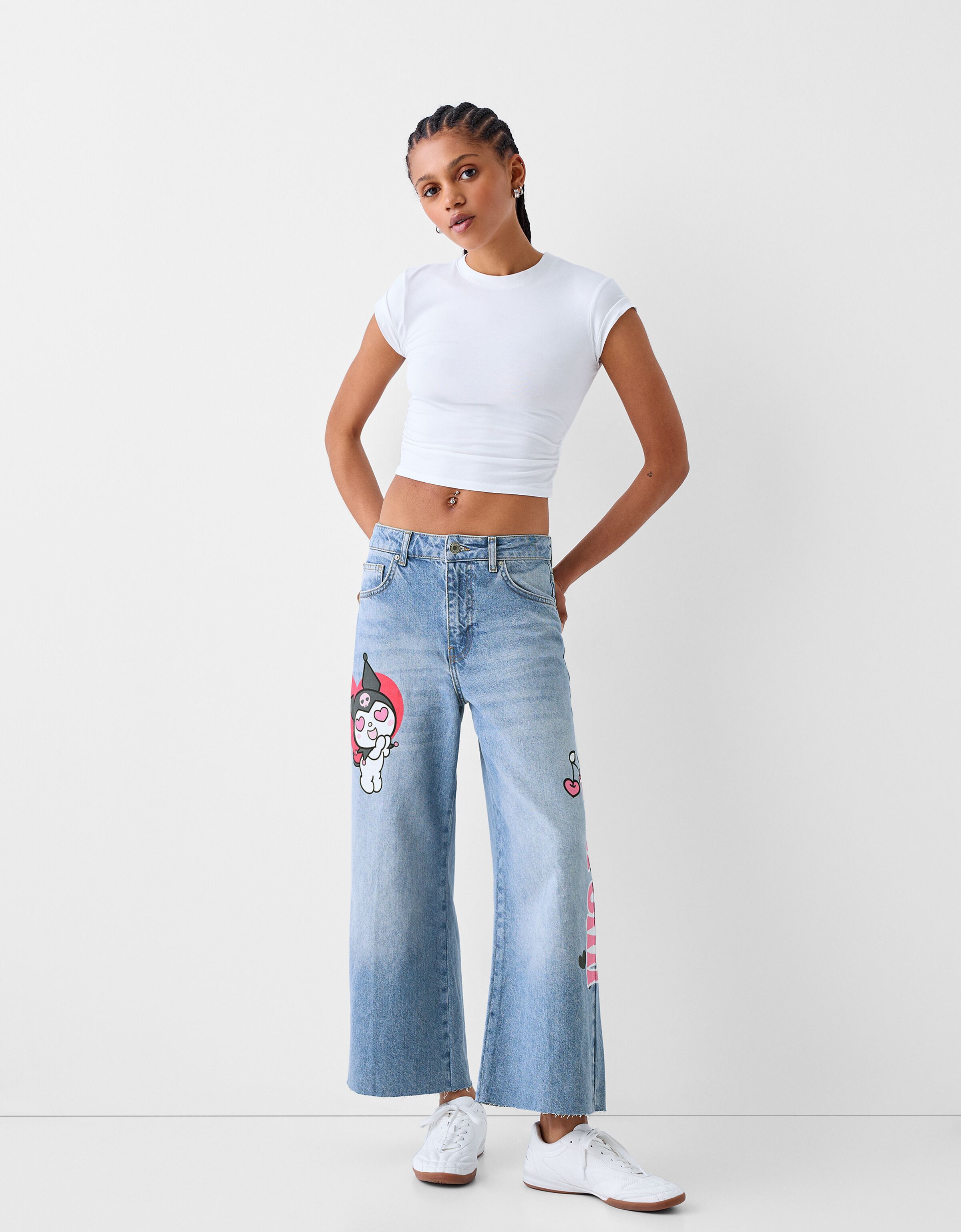 Bershka store denim culottes