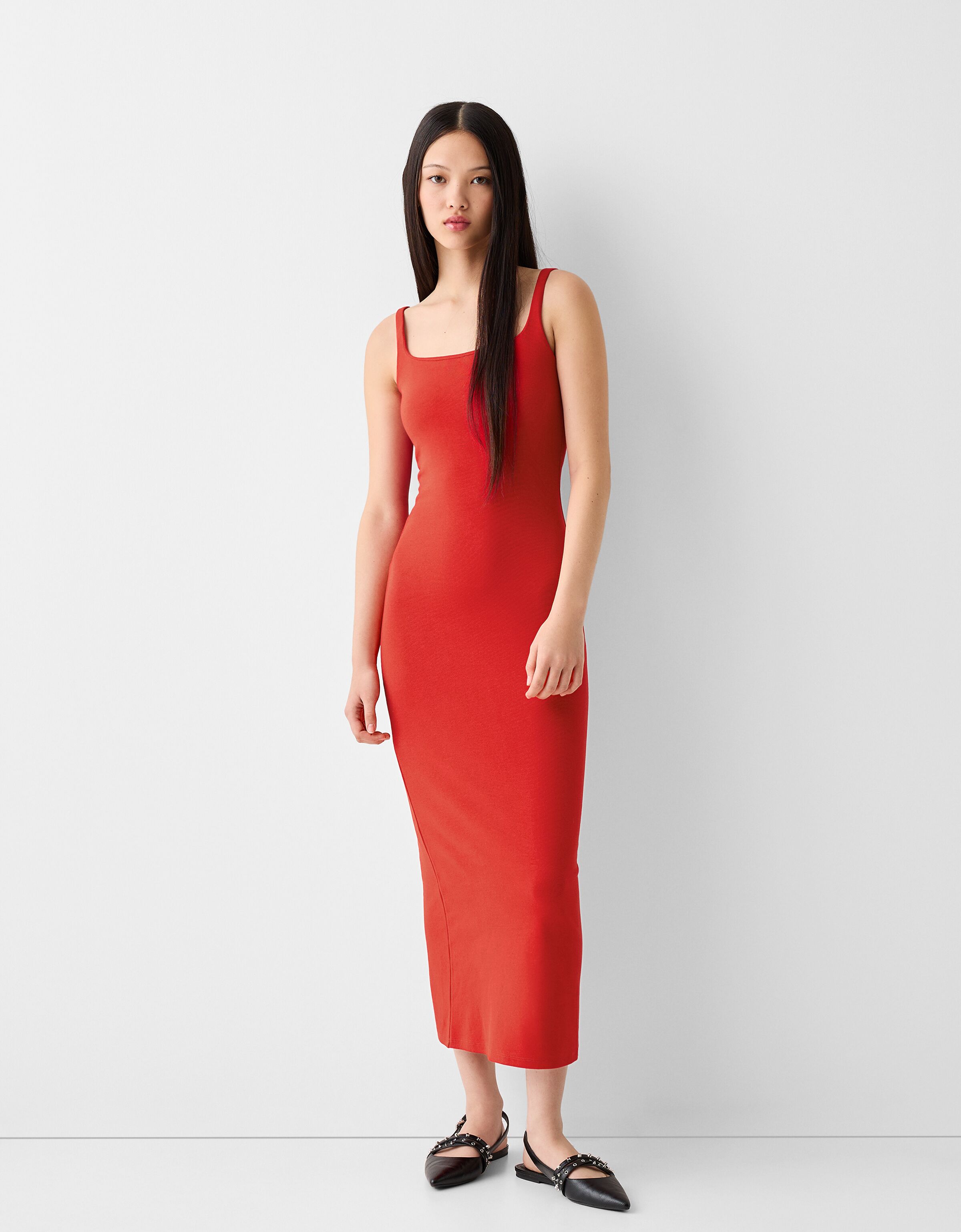 Bershka vestido online rojo