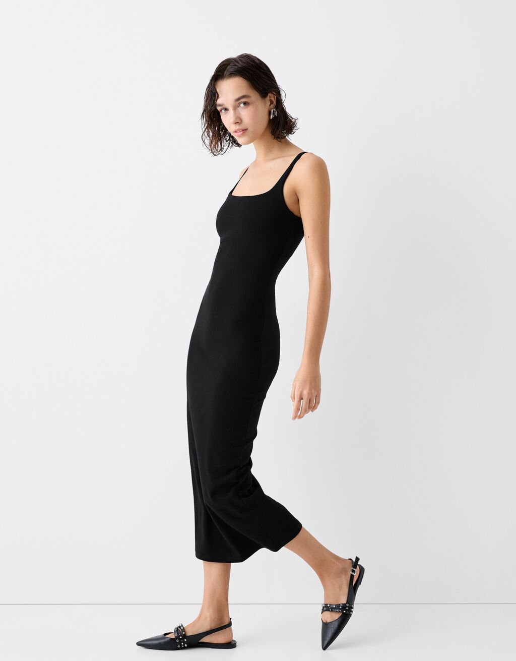 Midi square neck top dress