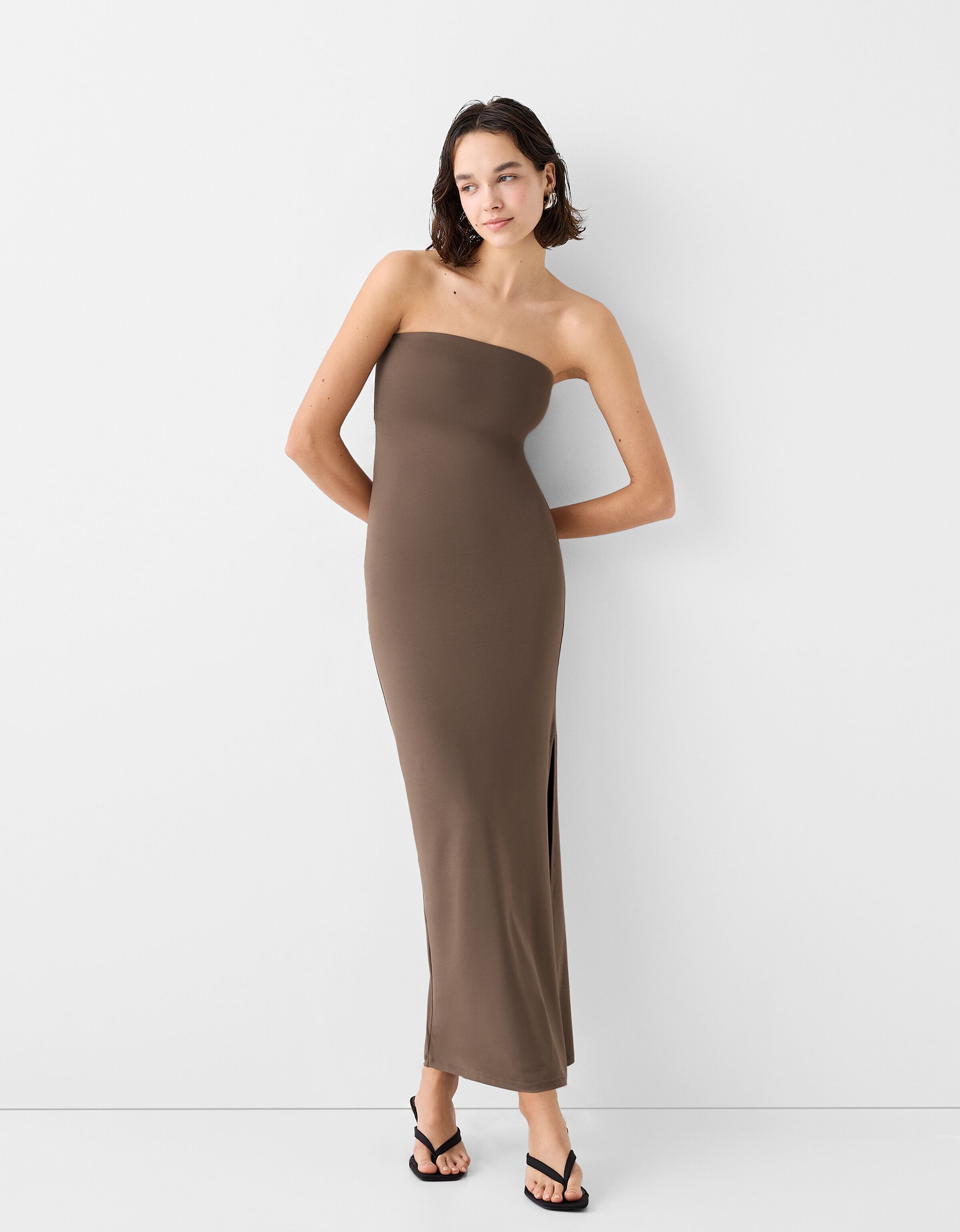 Vestito midi a fascia Novit Donna Bershka