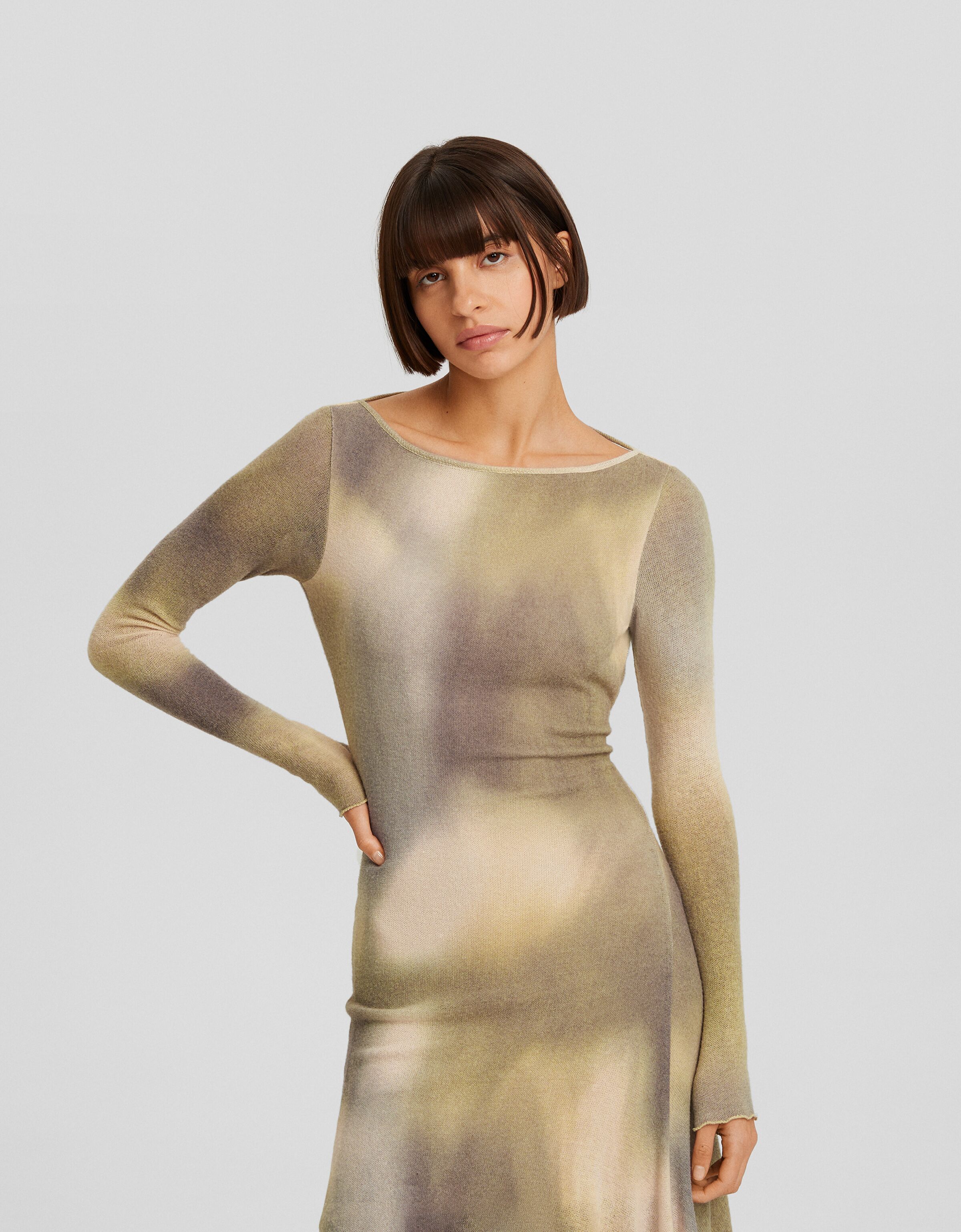 Bershka on sale metallic dress