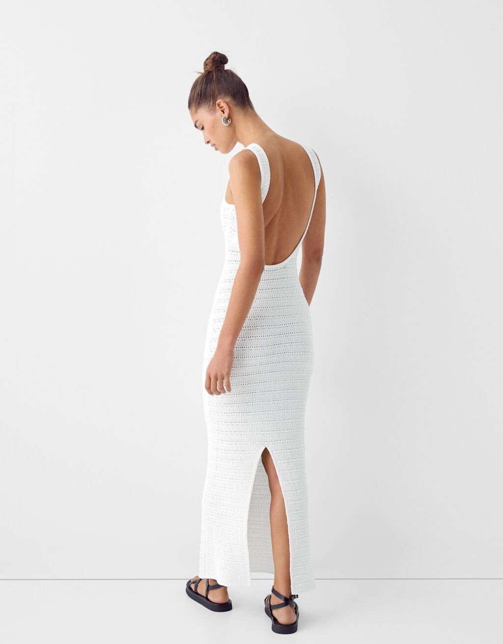 Dress Vestido Vestido Blanco Largo Bershka Midi Vestido Blanco Bershka  Online Vestidos Vestidos Largos Vestido Midi Vestidos Calados Blancos  Vestido Midi Vestidos