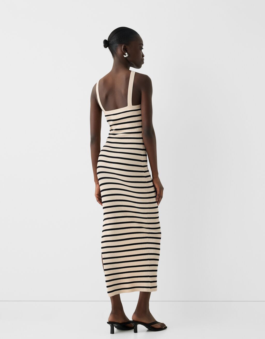 Triangle neck maxi dress Women Bershka