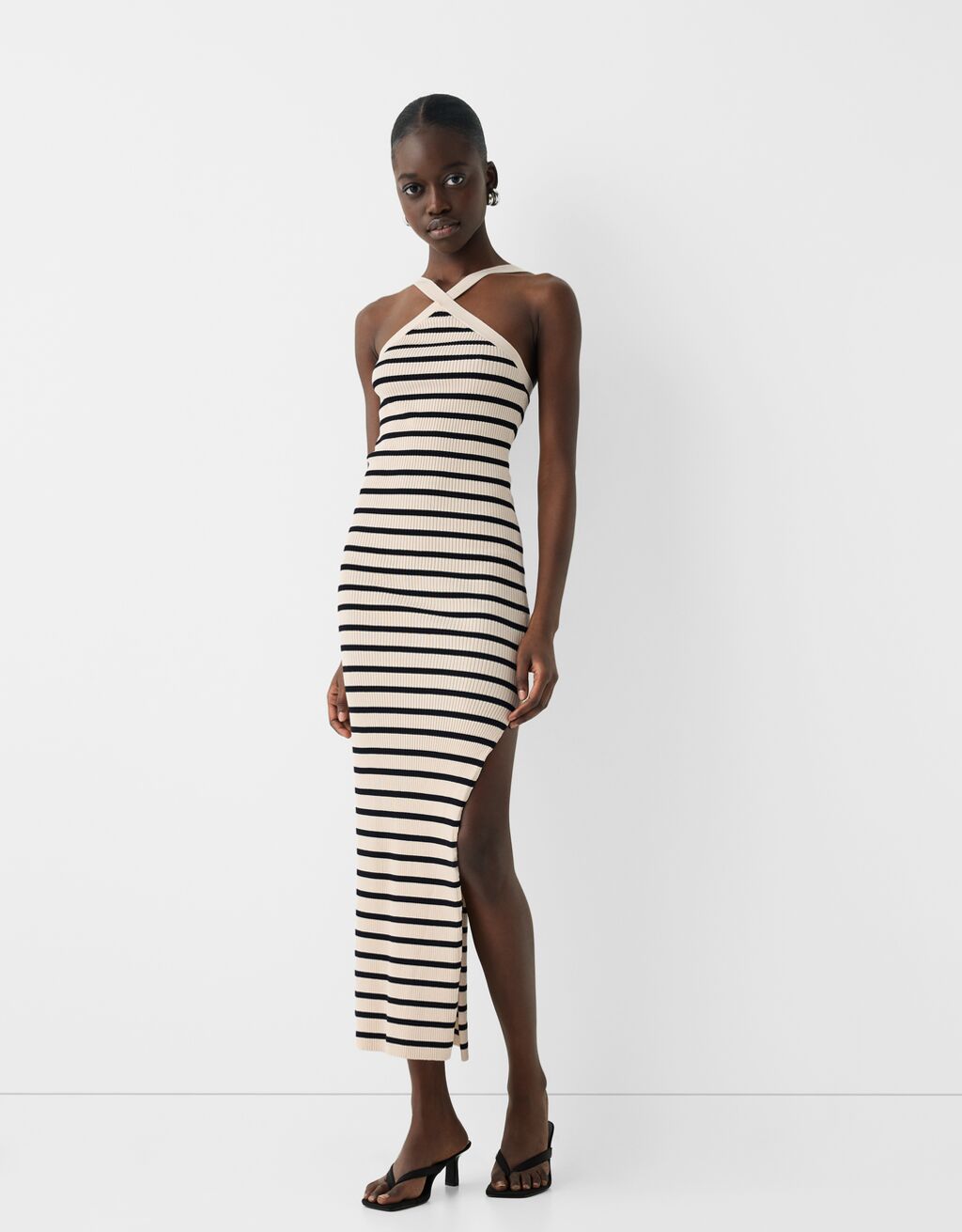 triangle-neck-maxi-dress-women-bershka
