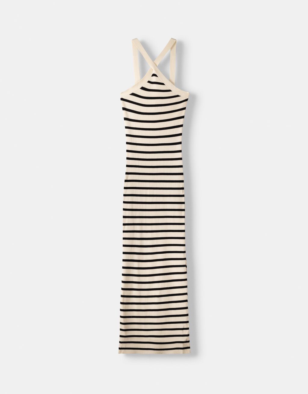 Triangle neck midi dress Women Bershka