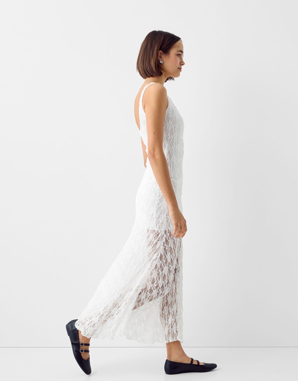 Strappy lace midi dress best sale