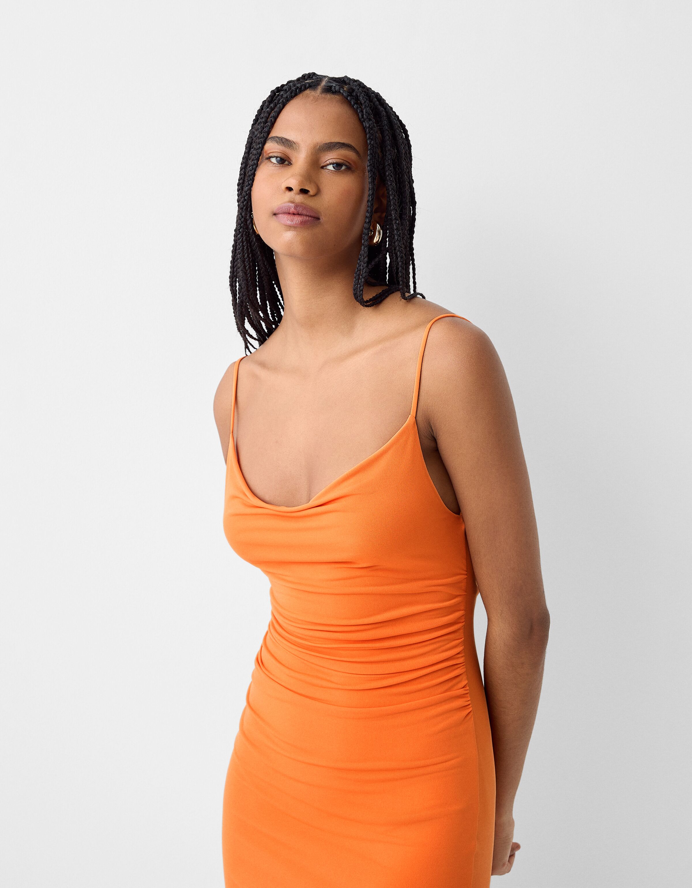 Orange Spaghetti Strap Dress