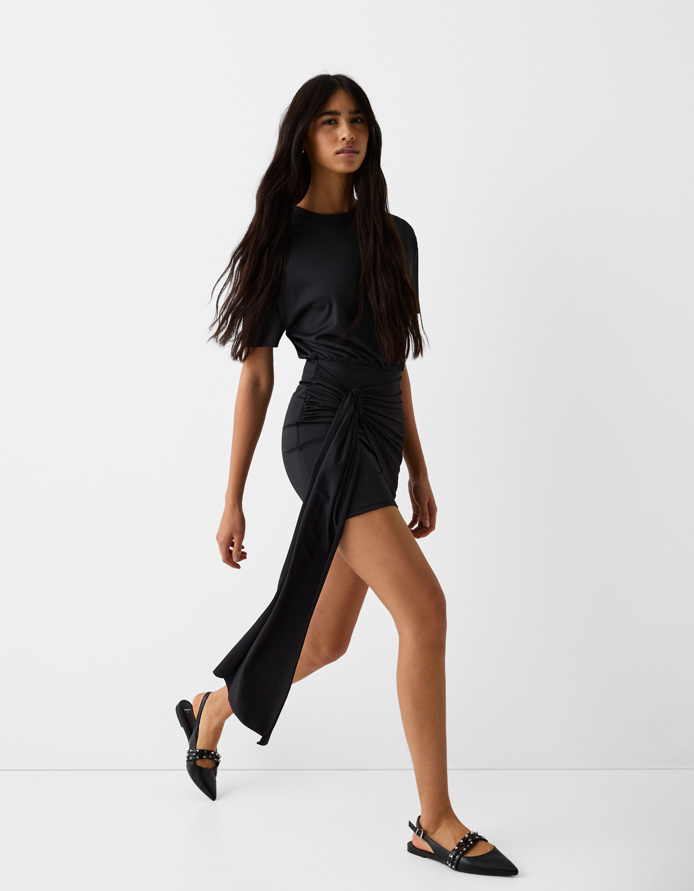 Bershka wrap cheap dress