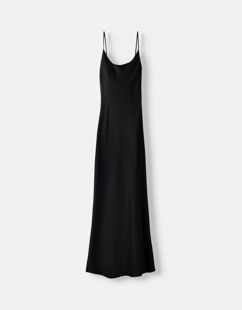 Satin Midi Dress Women Bershka 