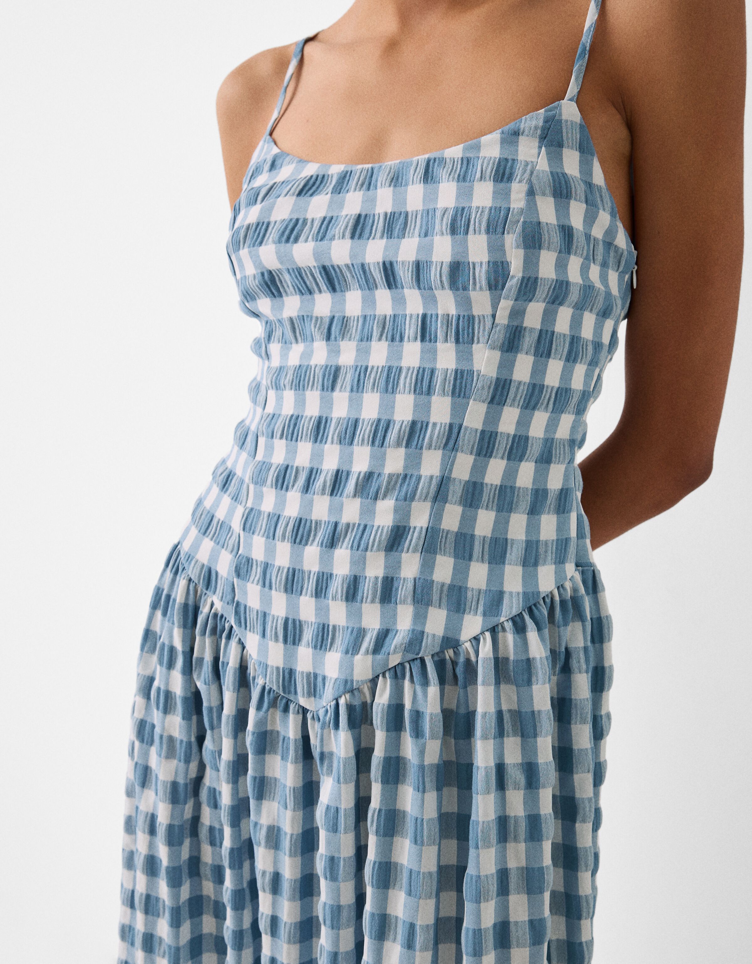 Bershka gingham dress best sale