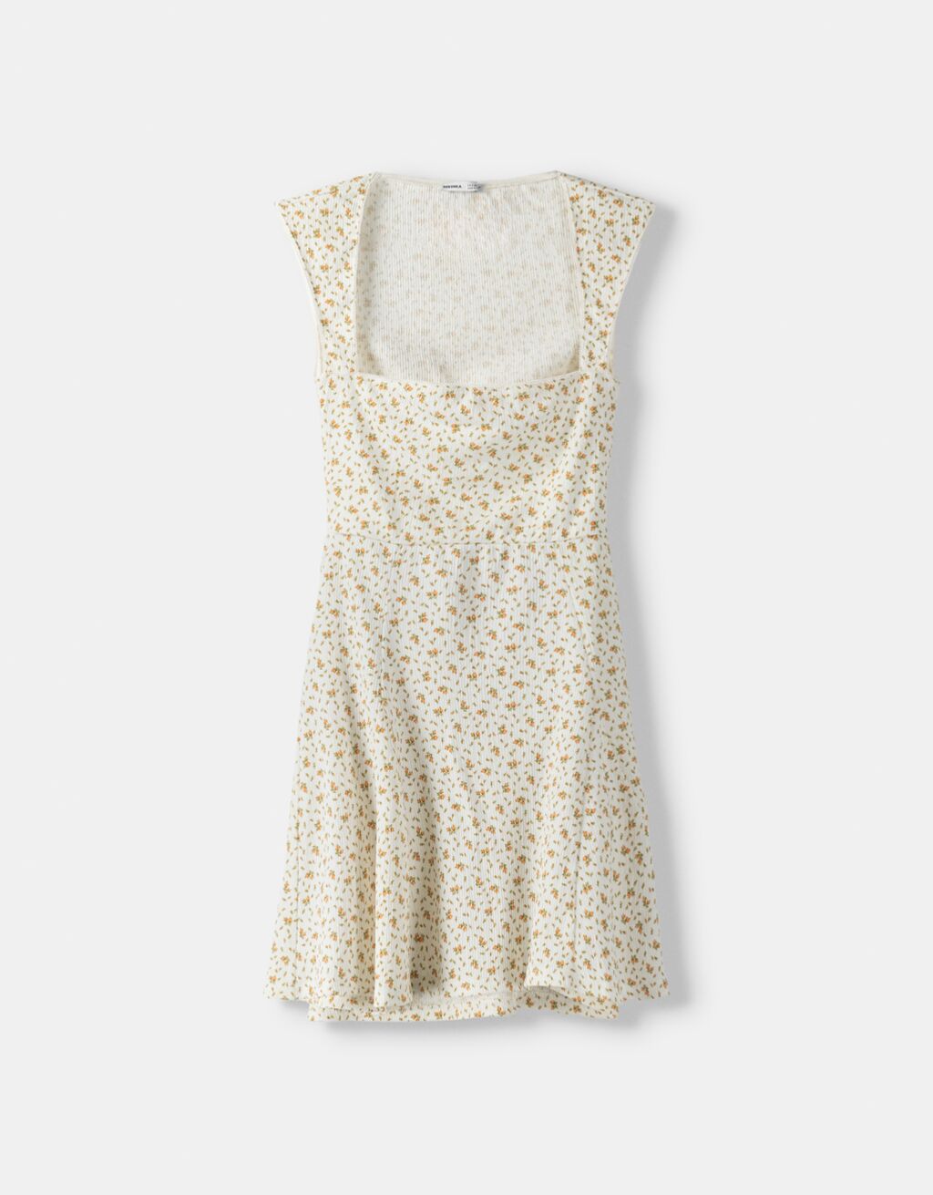 Mini-robe manches courtes imprimée-Écru-4