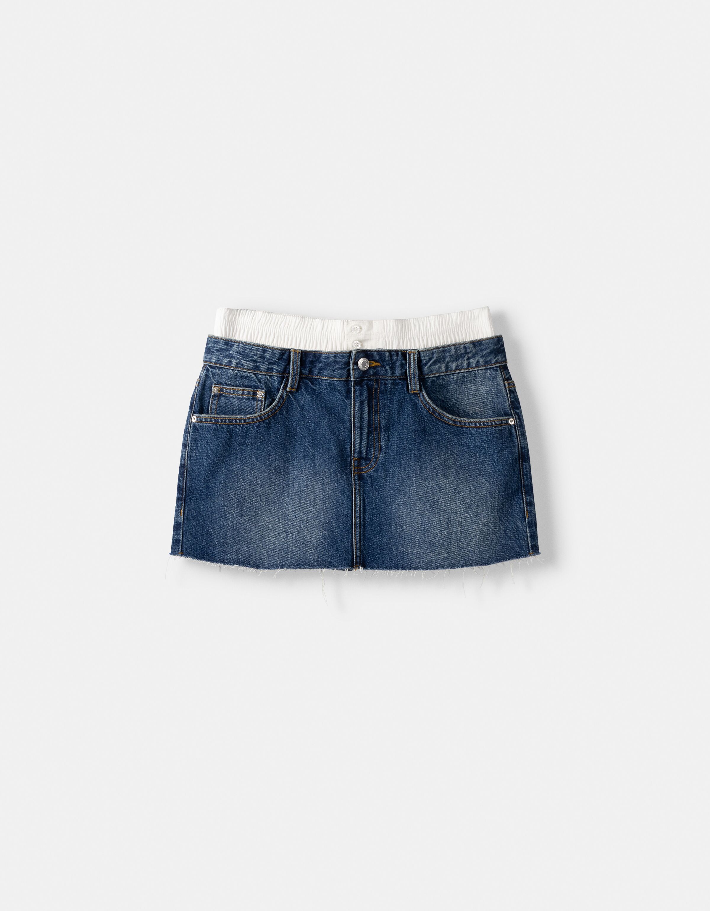 Minigonna in denim underwear Gonne e shorts BSK Teen Bershka