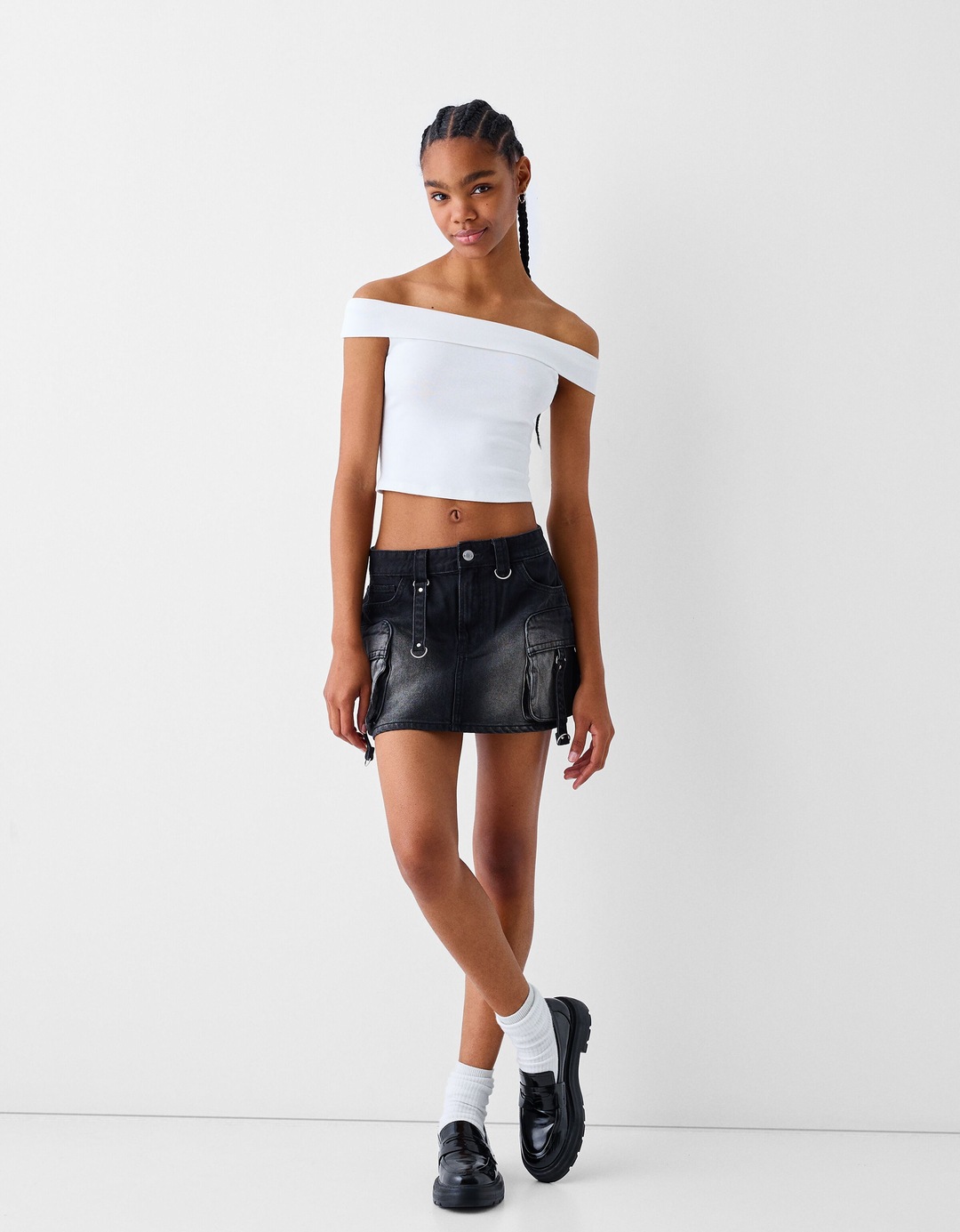 Cargo skirt with straps
