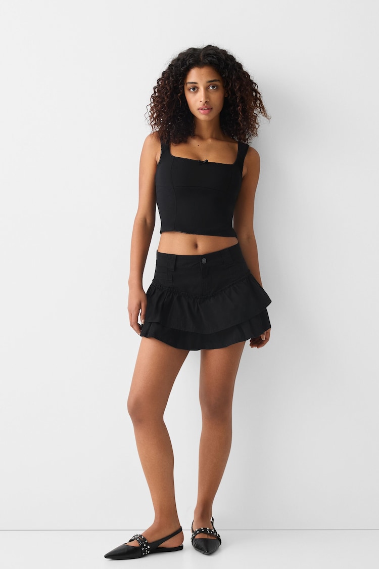 Frilled mini skirt