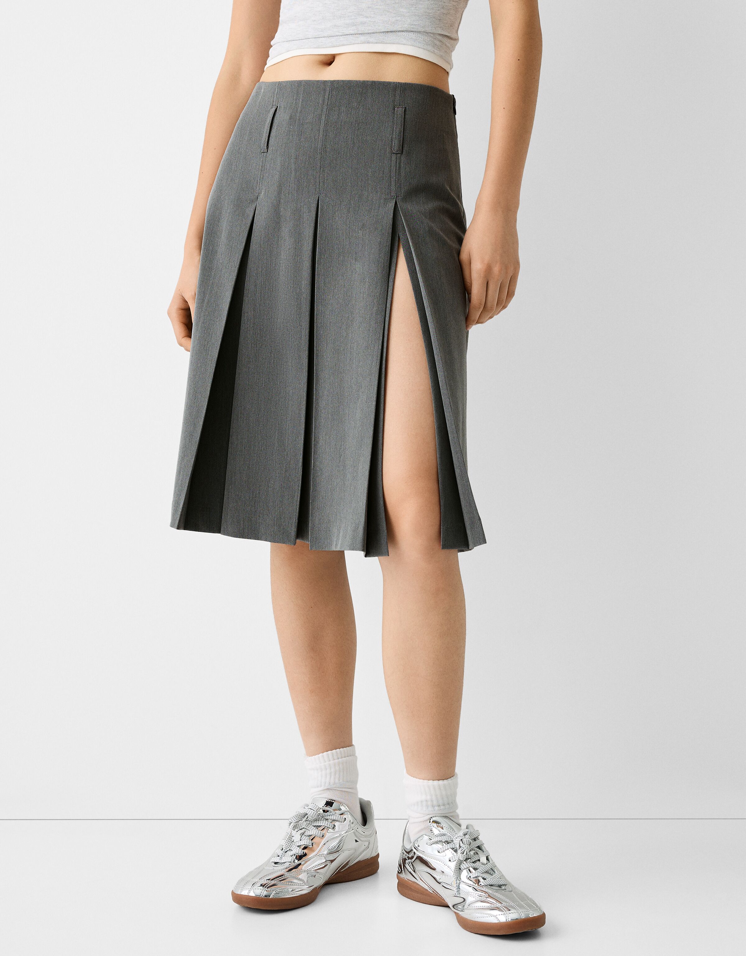 Jupe midi pliss e Nouveaut s Femme Bershka