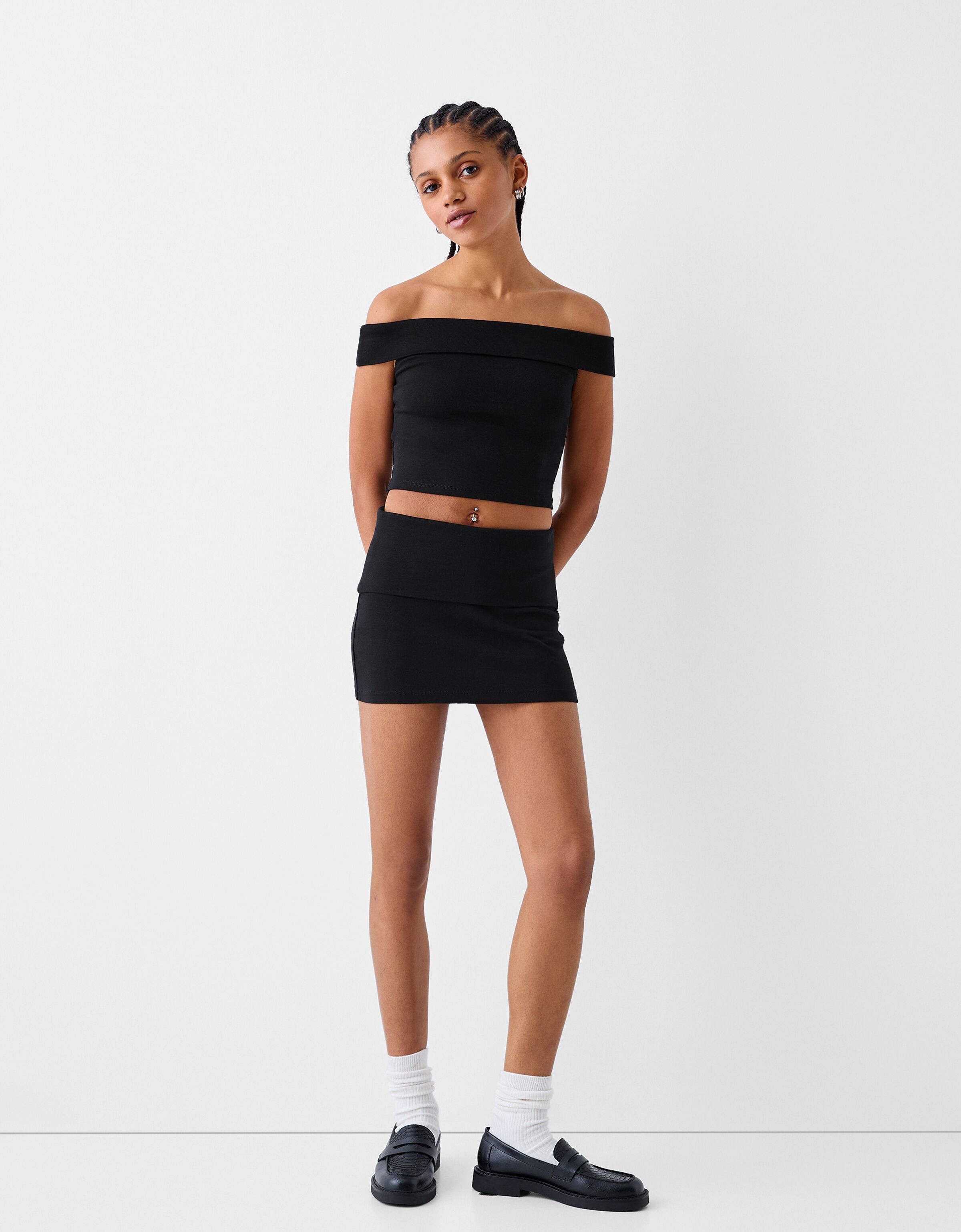 Minigonna vita risvolto Gonne e shorts BSK Teen Bershka