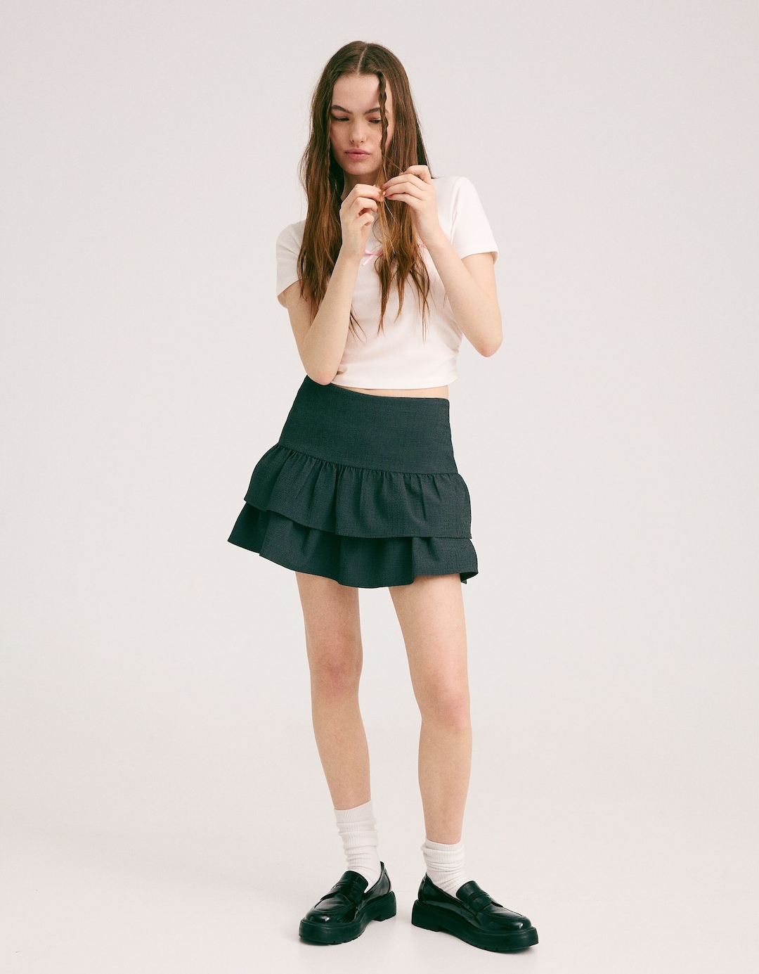 Mini skirt with ruffles
