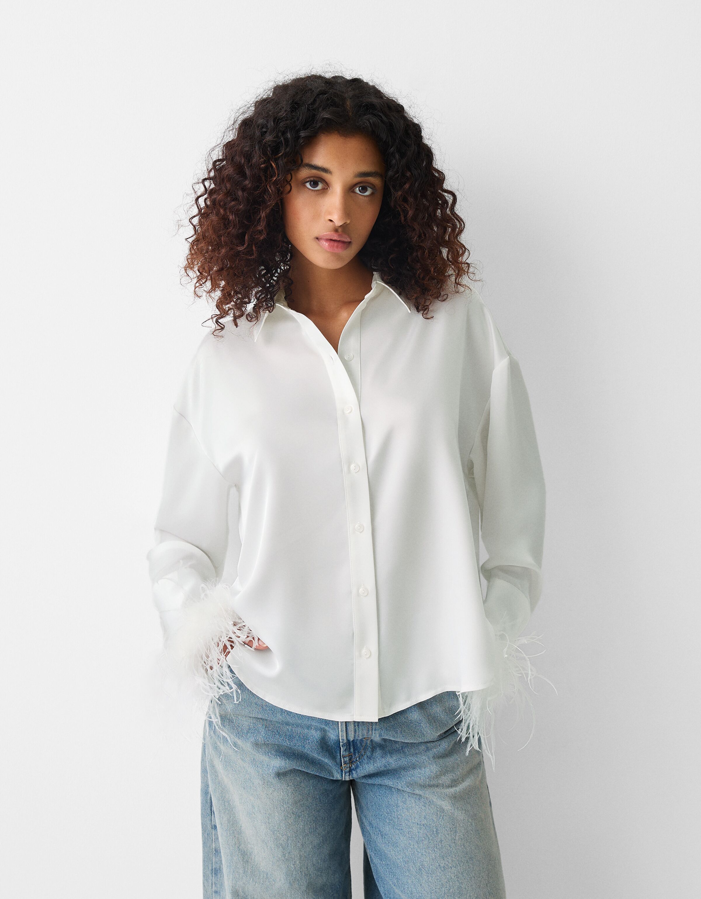 Satin shirt hot sale and jeans