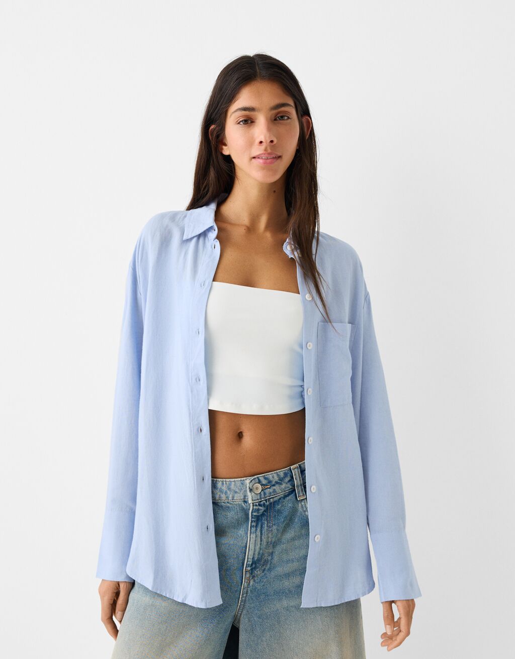 Baggy linen top shirt