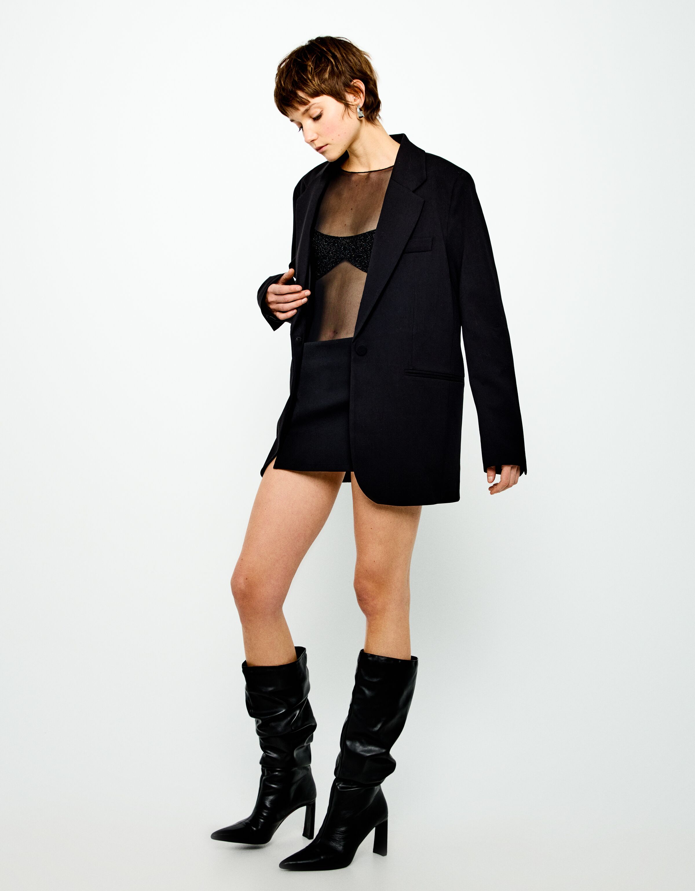 Bershka black hotsell blazer