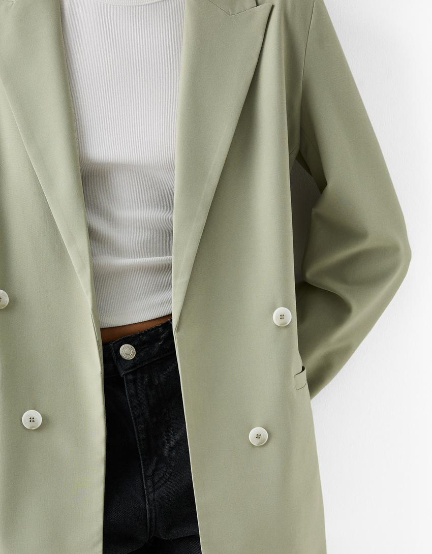 بليزر ضيق فضفاض بصف أزرار مزدوج-أخضر-5