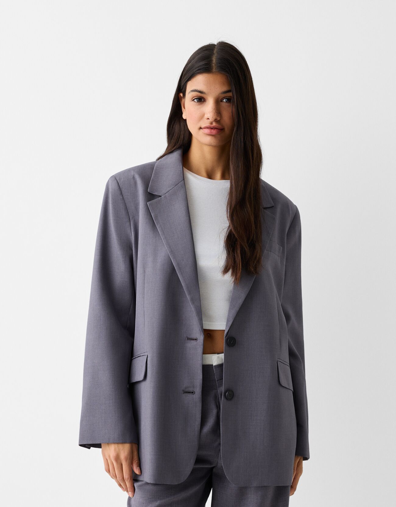 Blazer relax fit taglio maschile Blazer e abiti Donna Bershka
