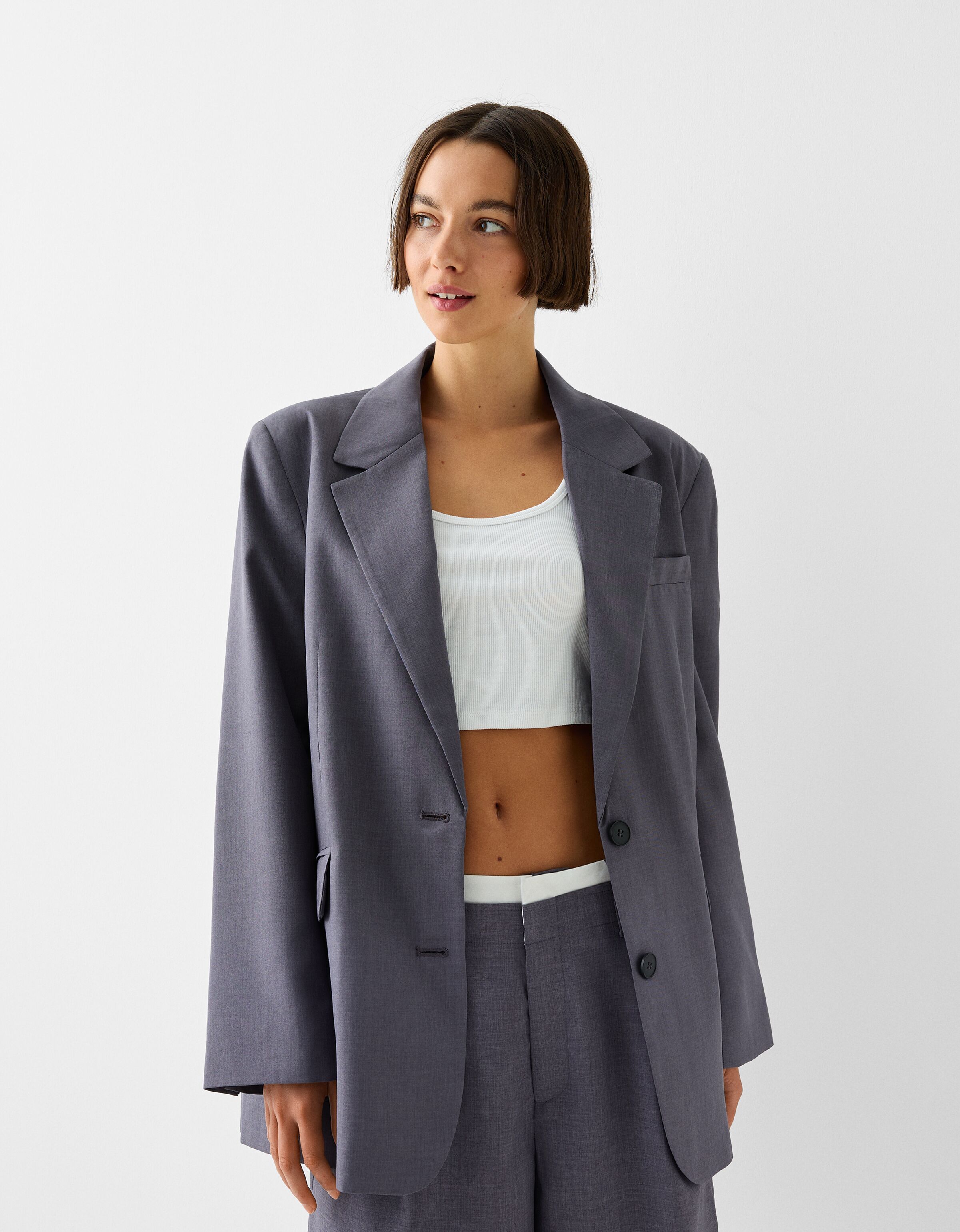 Blazer sans best sale manche femme bershka