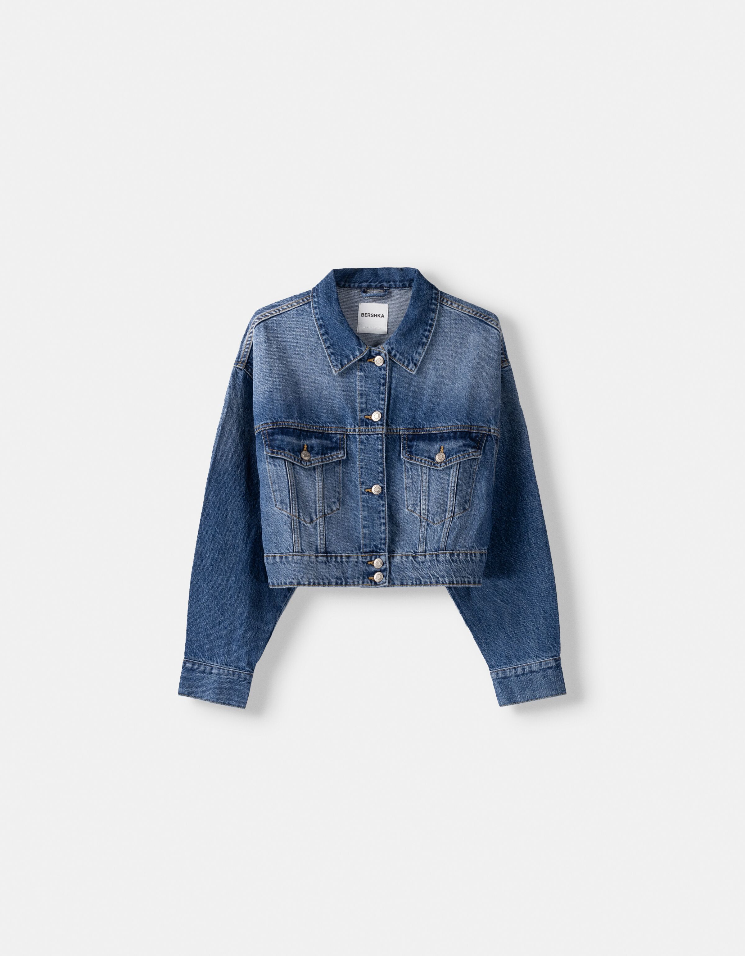 Cropped denim jacket Jackets and blazers BSK Teen Bershka