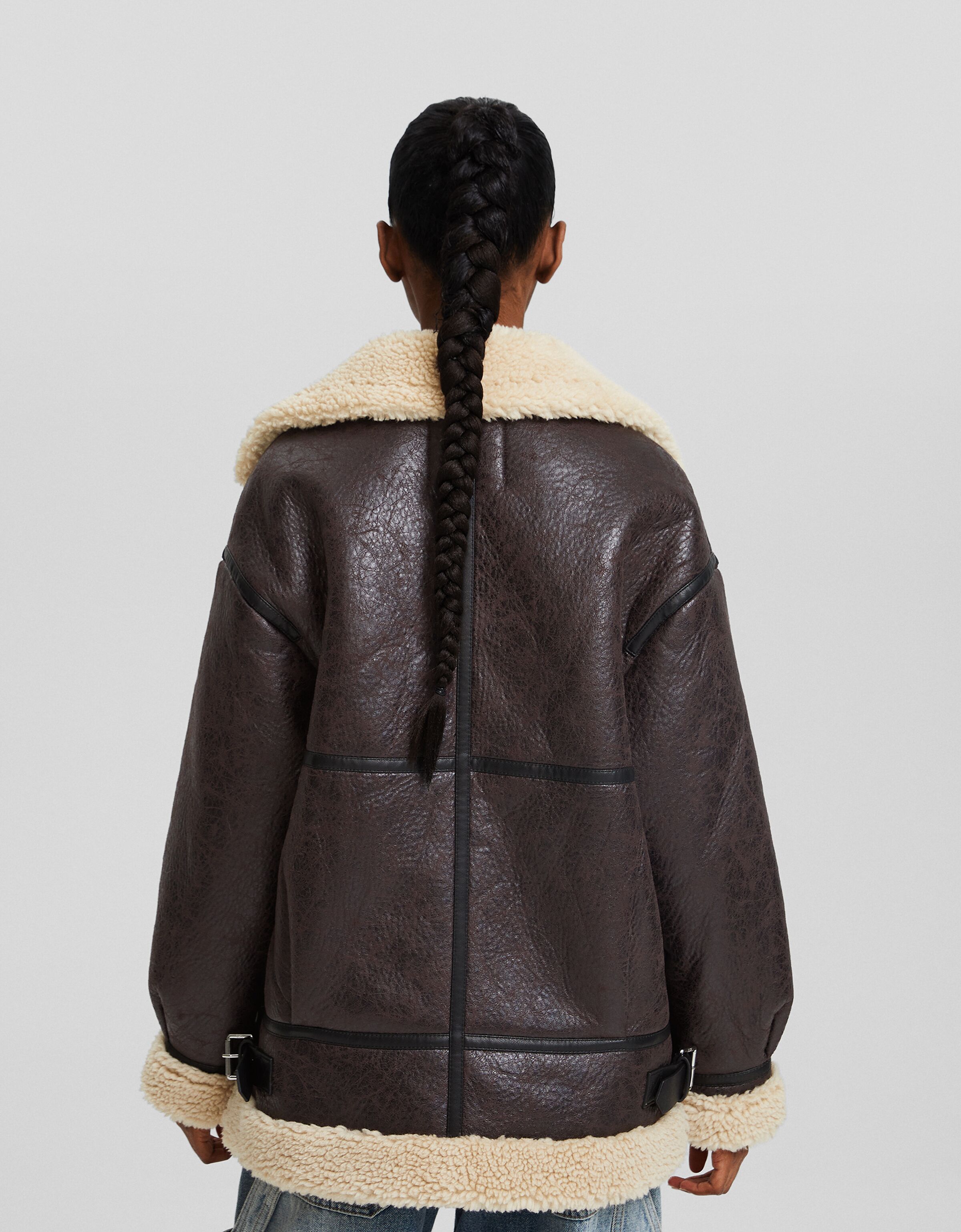 Bellivera Women Double Sided Faux Fur Jacket with Fur Collar, The Puffer  Coat Worn on Both Sides