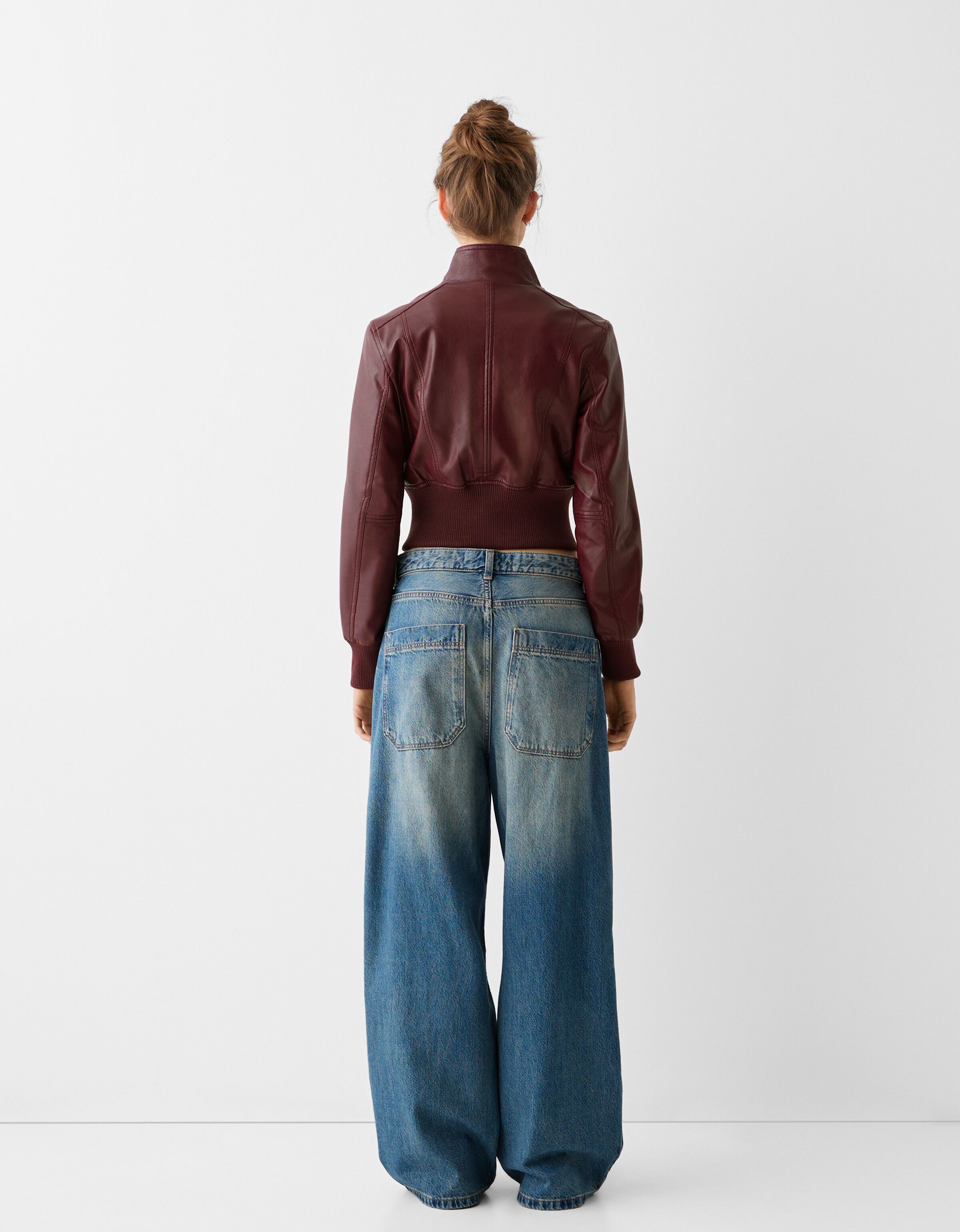 Bershka pu online biker jacket