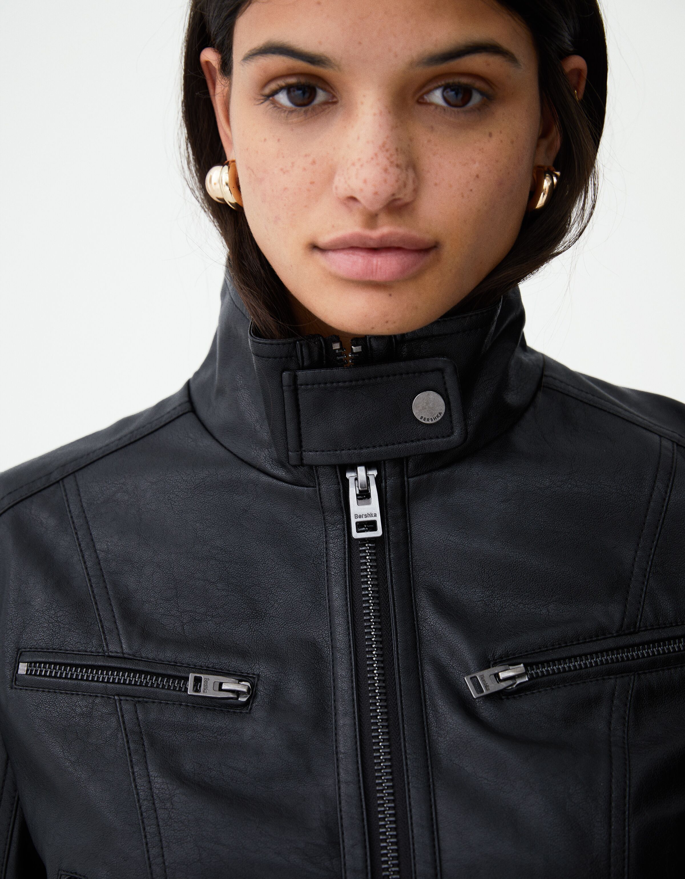 Faux leather jacket Jackets and blazers Women Bershka