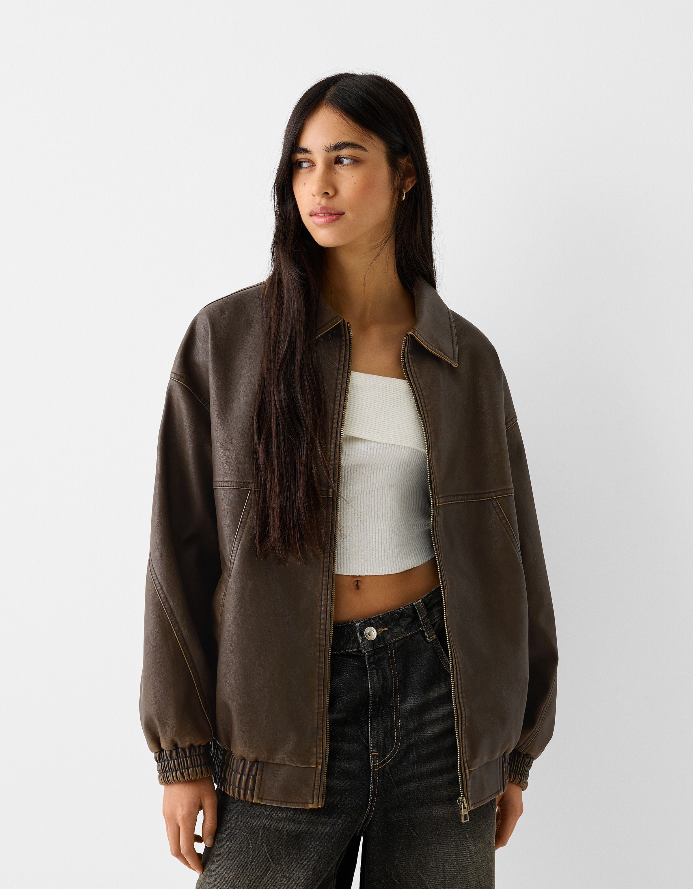 Veste cuir best sale femme bershka