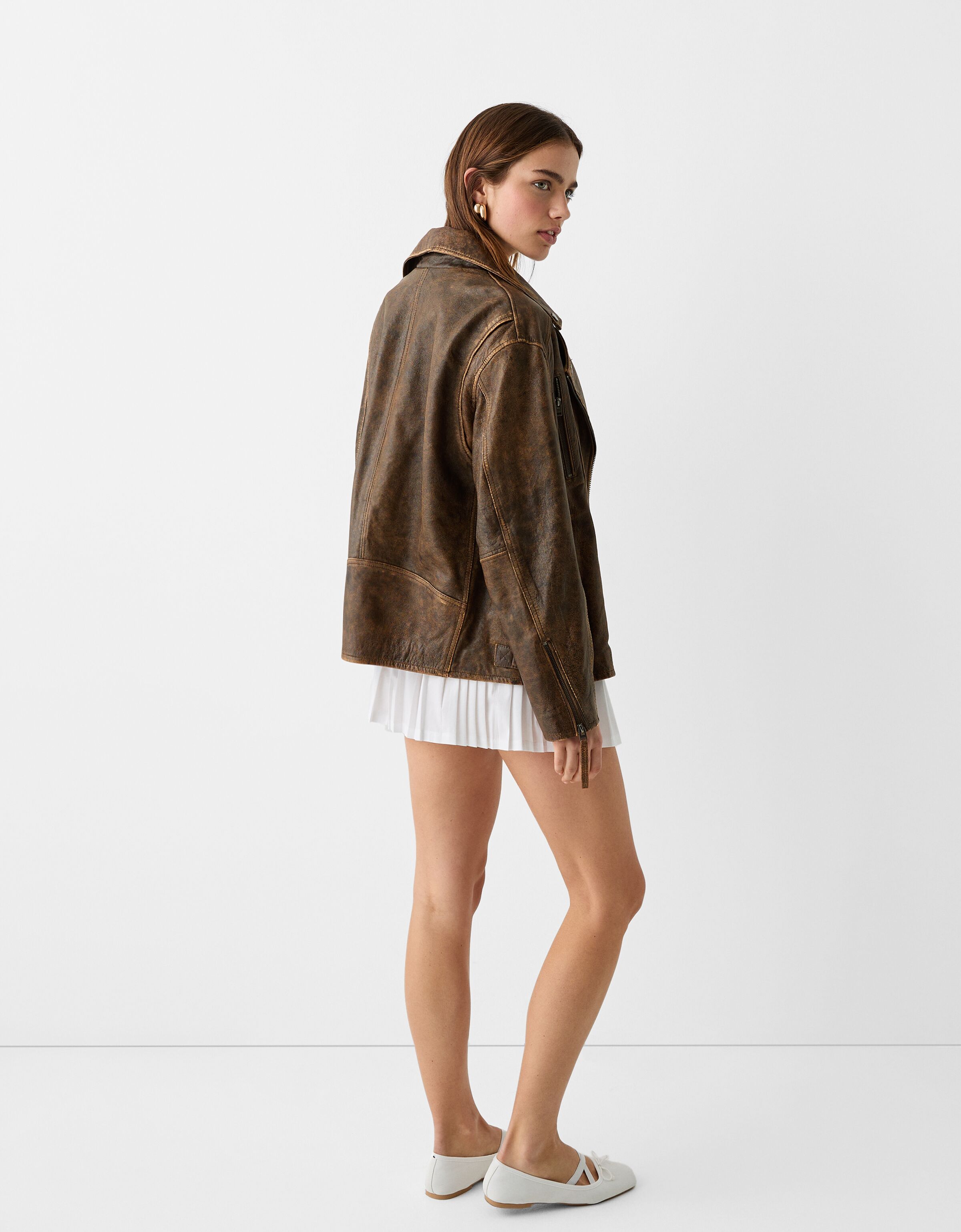 Leather jacket - Women | Bershka