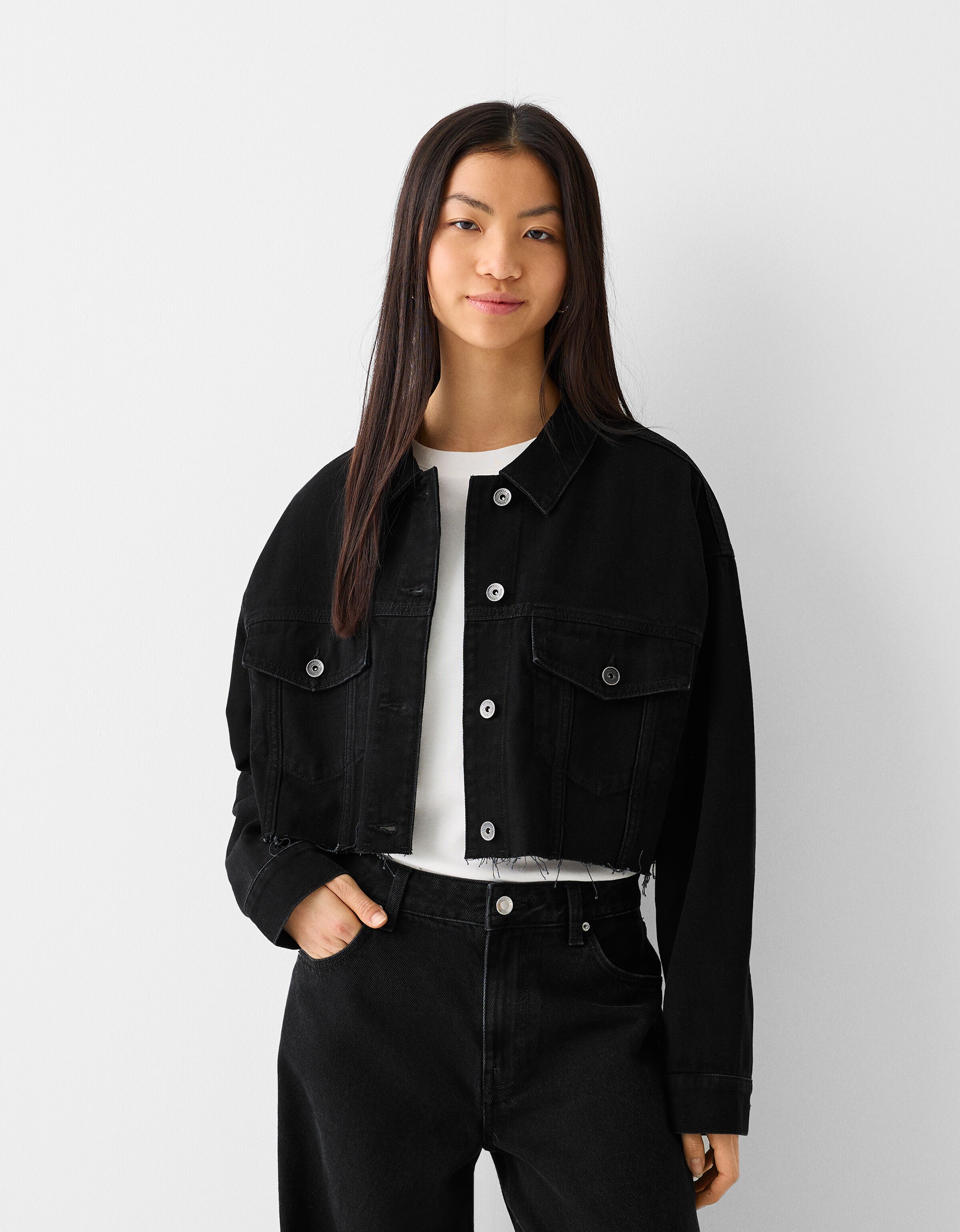 Veste en jean courte bershka on sale