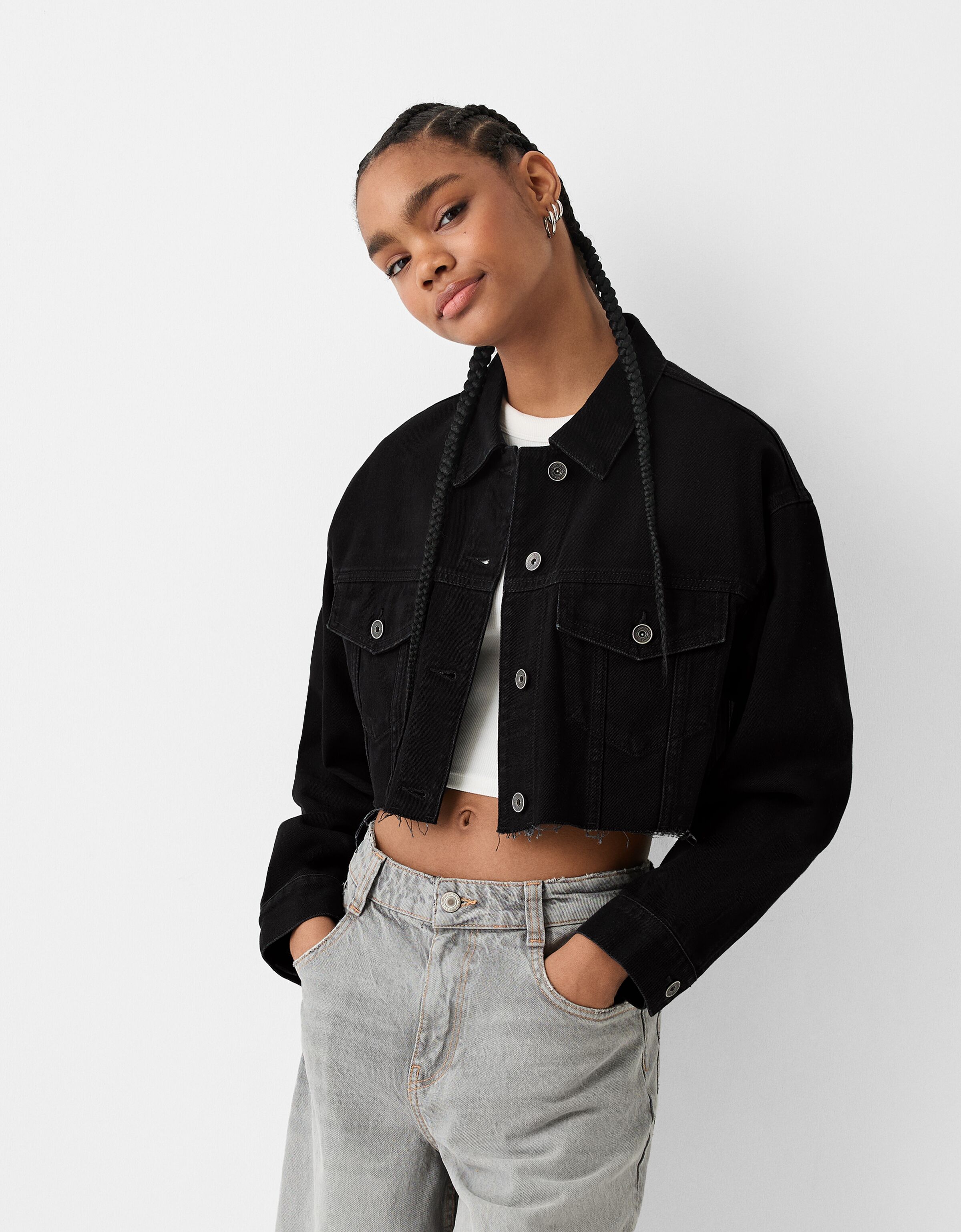 Bershka cropped jacke on sale