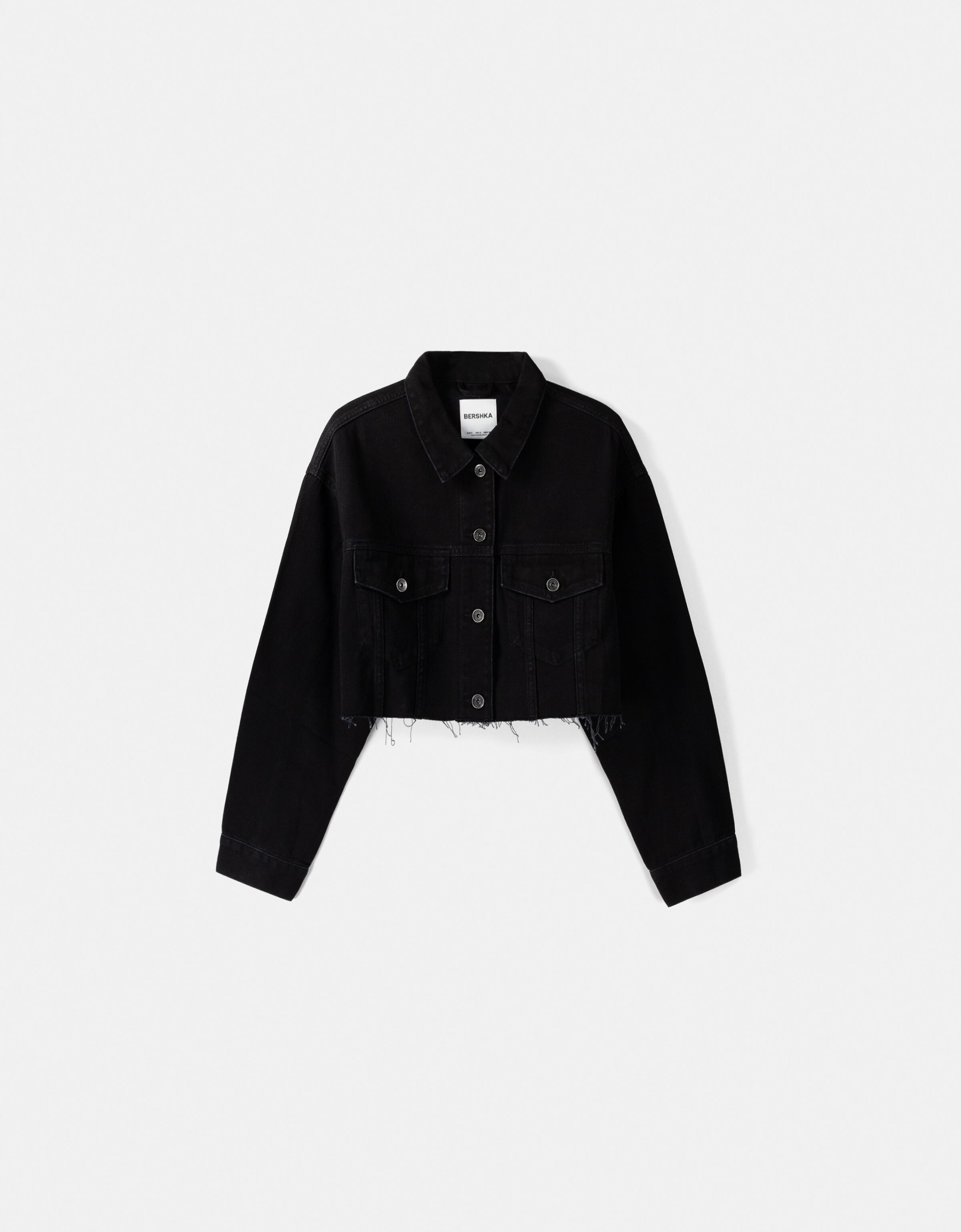 Zara cropped black denim jacket 2025