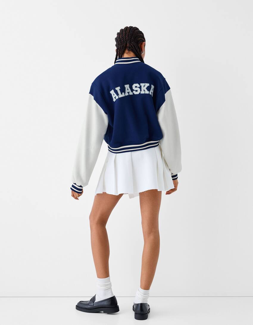 CROPPED VARSITY JACKET - WOMEN