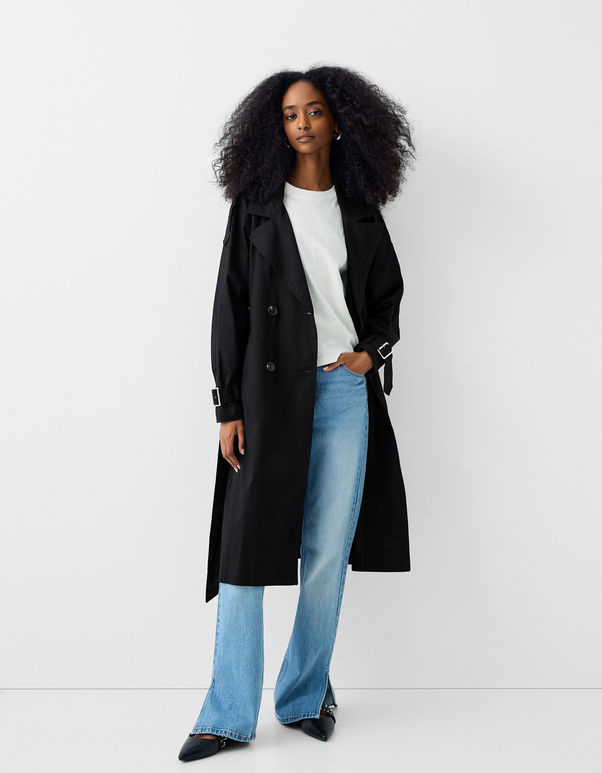 Cappotto trench in cotone Donna Bershka