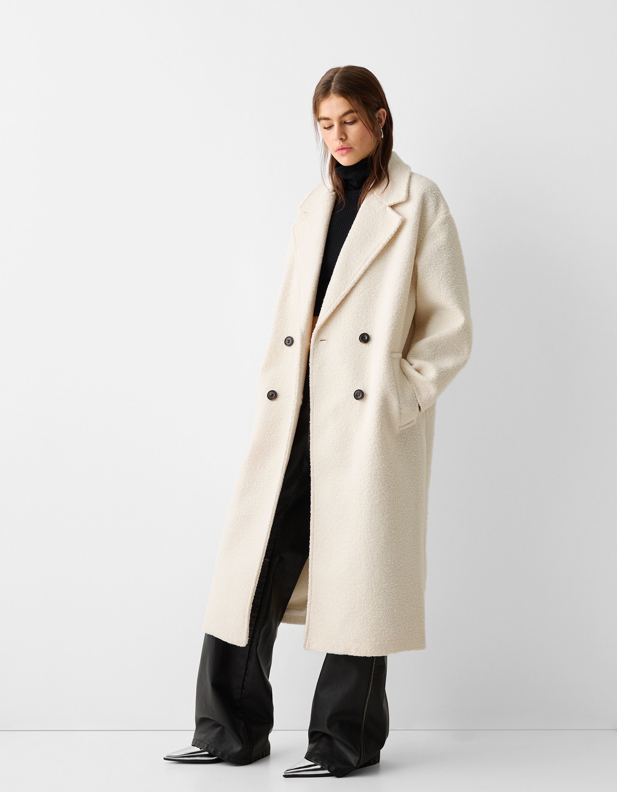 Long new arrivals boucle coat
