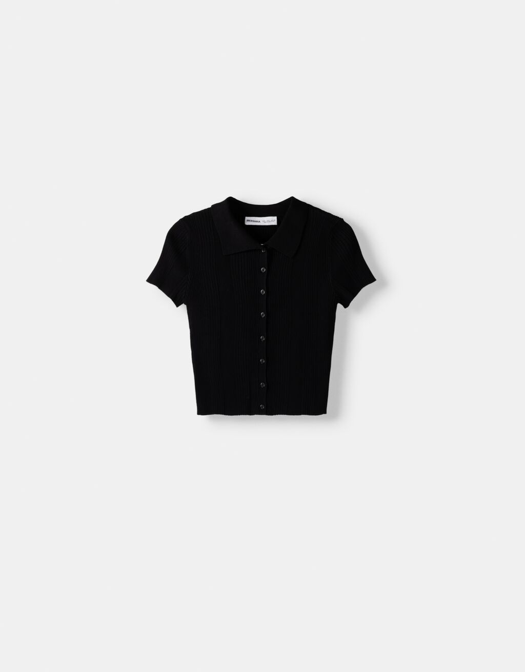 قميص بولو بأكمام قصيرة وأزرار-أسود-5