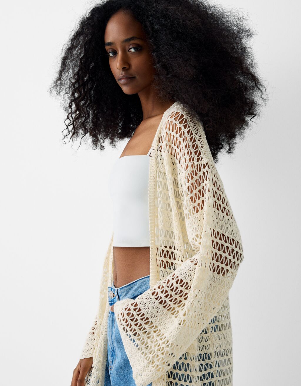 Crochet cardigan - Women | Bershka