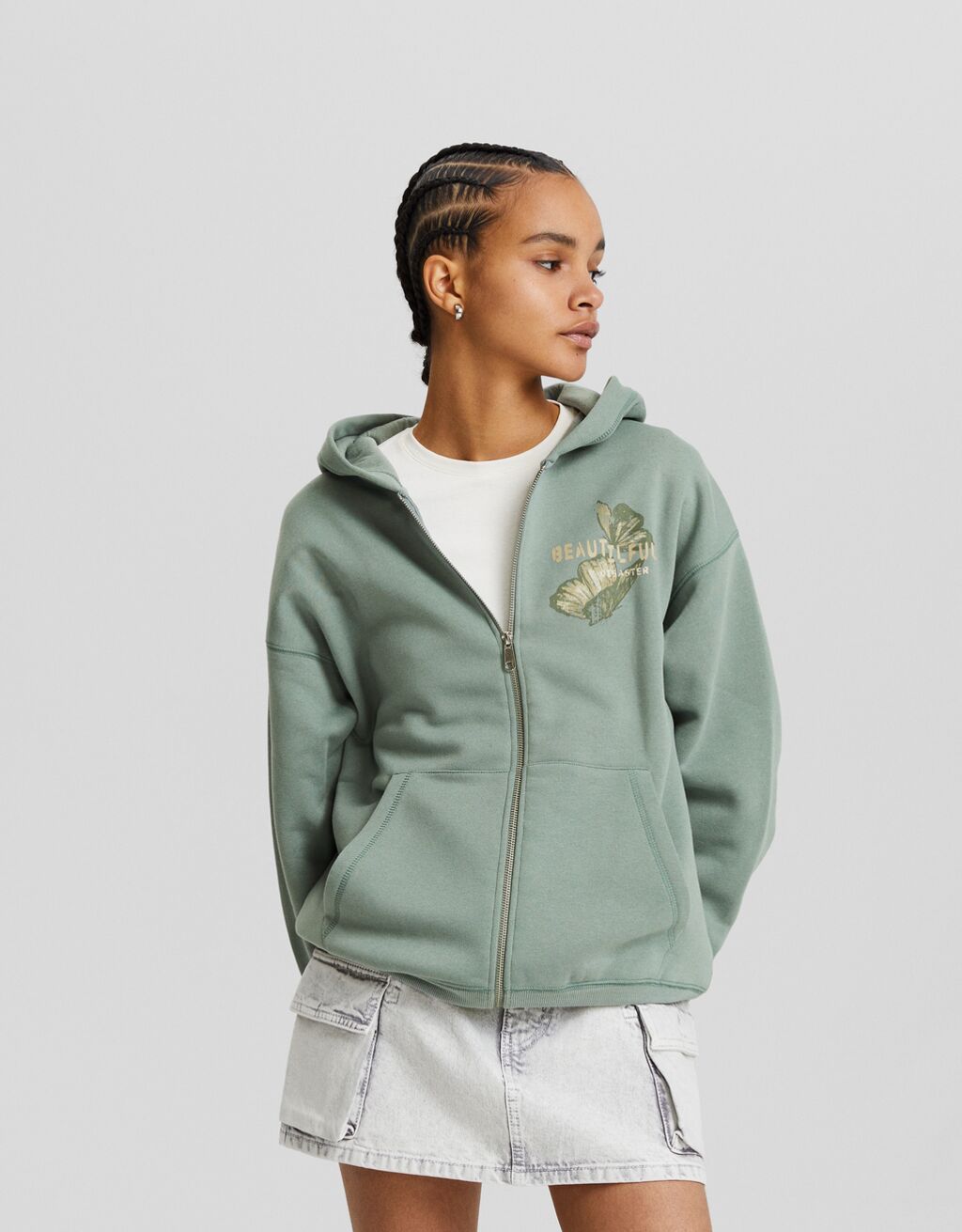 Oversized discount zip jacket