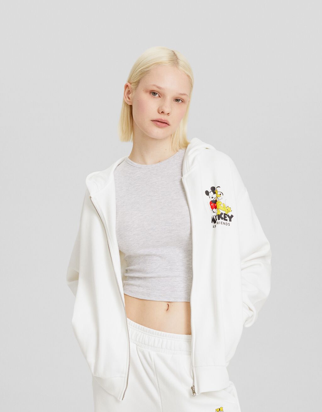 Mickey mouse crop top hoodie hotsell