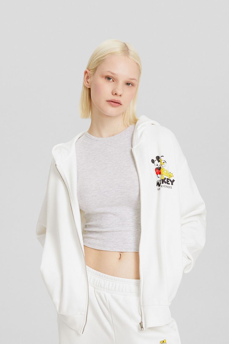 Mickey Mouse print zip-up hoodie