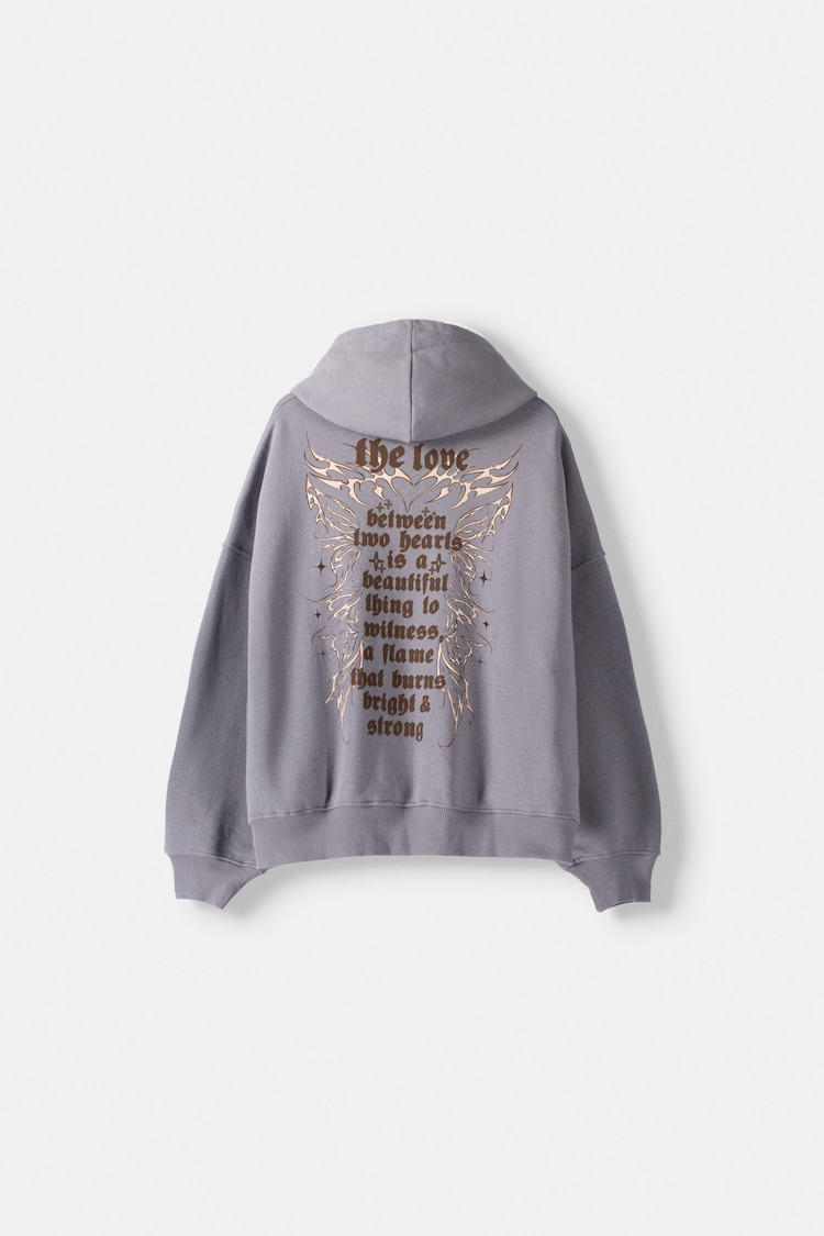 Printed hoodie with zip