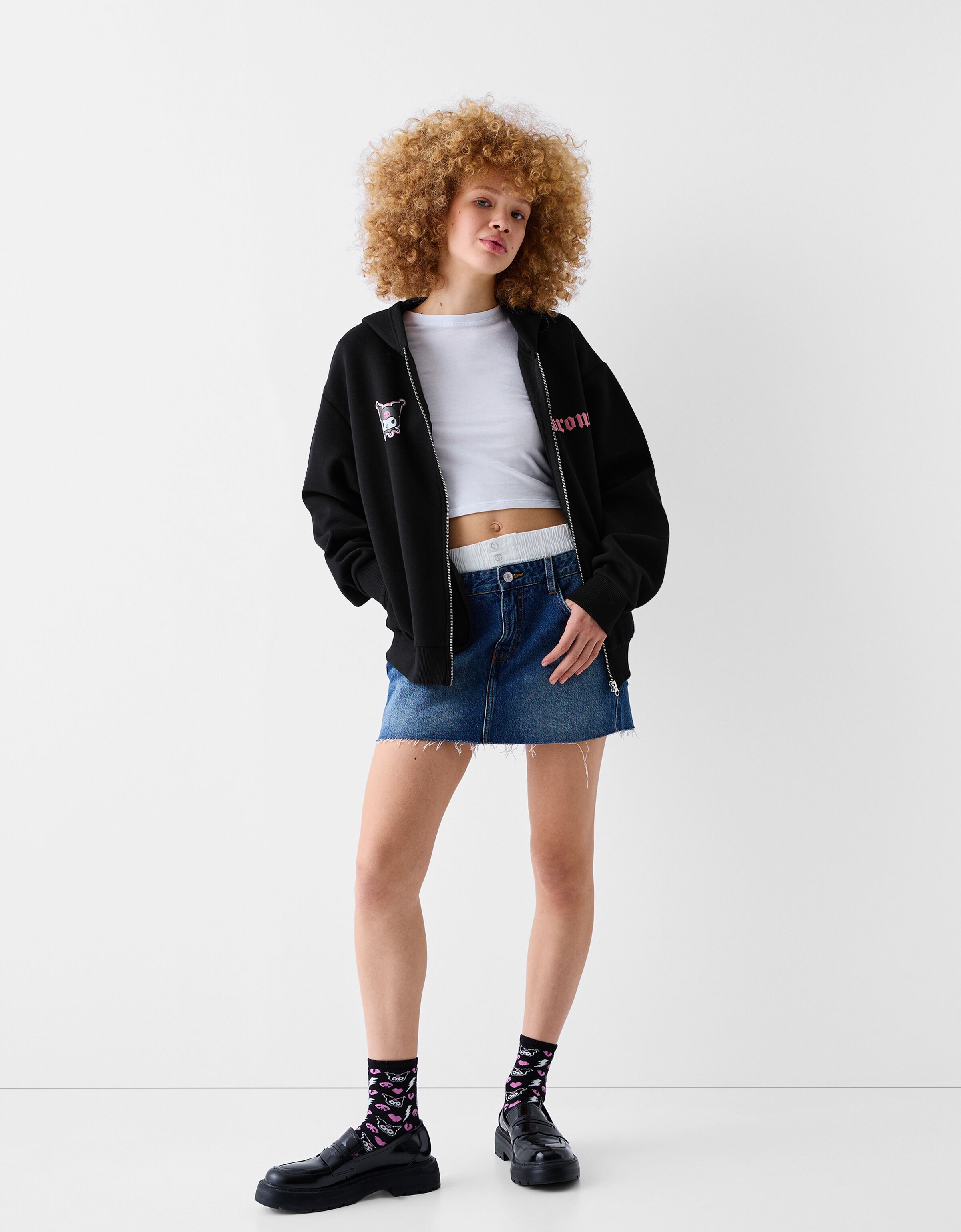 Bershka black denim jacket cheap