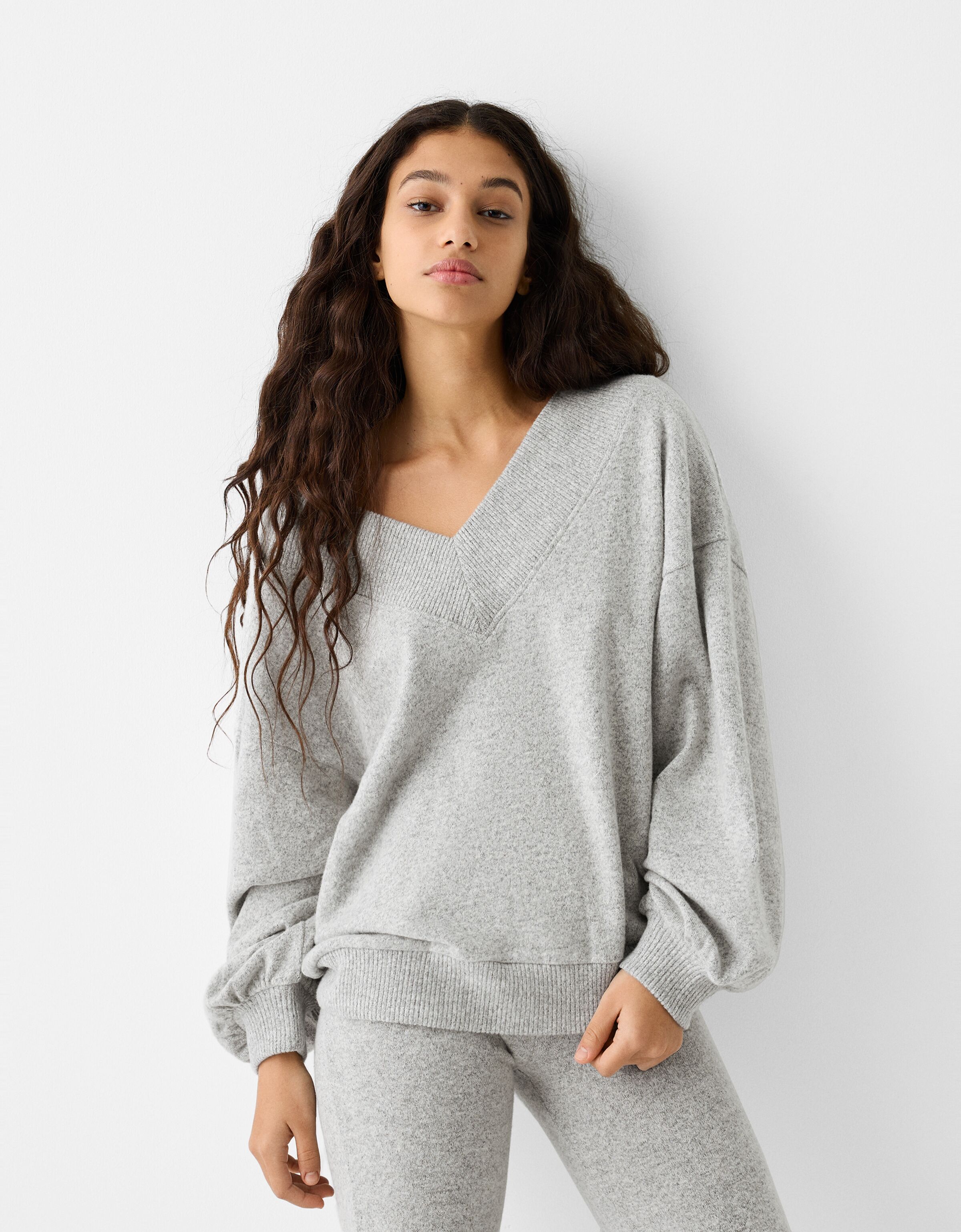 Oversized v hotsell neck jumper